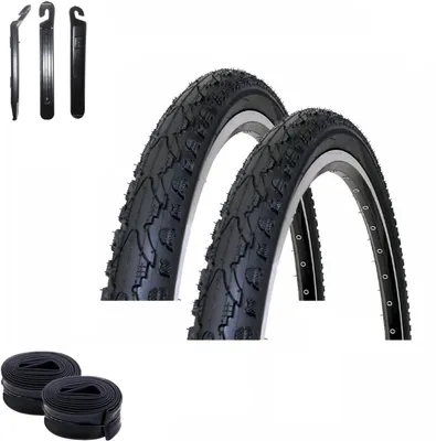 Produktbild von 2 x Kenda K-935 Fahrradreifen 18 x 1,75 (47-355) Schwarz + 2 x passende Schläuche AV inkl. Reifenheber