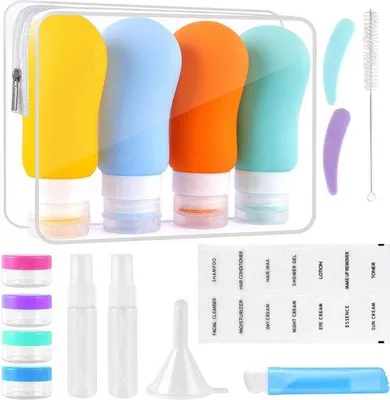 Image de Set de flacons de voyage 100 ml, 17 pièces, étanches, sans , pour la douche