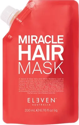 Produktbild von Eleven Haarmaske, 6.8 fl oz, feuchtigkeitsspendend, für alle Haartypen, speziell für coloriertes und chemisch behandeltes Haar, mit Rosmarinblattextrakt und weißen Maulbeerblättern