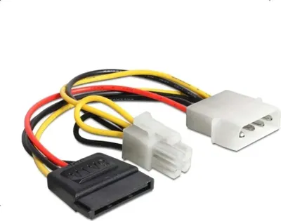 Obrázok produktu pre DeLOCK 60127, 0,155 m, Molex (4-pin), SATA 15-pin, Samec, Samica, Viacfarebný