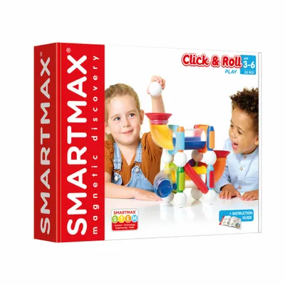 Obrázok produktu pre SmartMax Click & Roll, 30-dielna, magnetická stavebnica, mramorová dráha, magnetická hračka, SMX 404