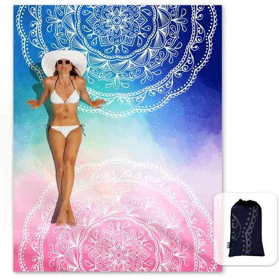 Productafbeelding van Grote stranddeken, strandmat, waterafstotend, sneldrogend, 270 x 205 cm