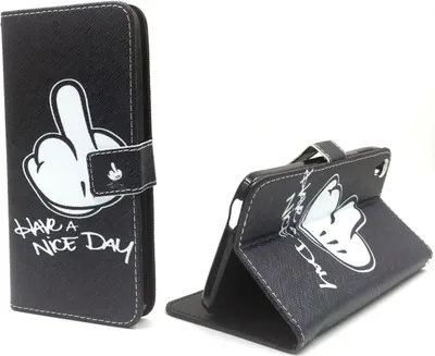 Produktbild von Handyhülle Tasche für Handy Alcatel One Touch Idol 3 5.5 Zoll Mittelfinger