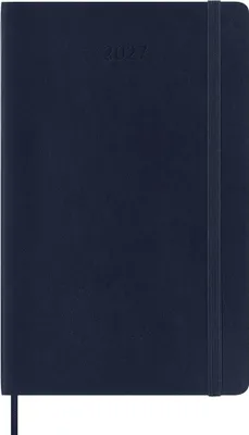 Zdjęcie produktu dla Kalendarz dzienny Moleskine na 12 miesięcy 2027, format Large/A5, 1 dzień = 1 strona, miękka okładka, kolor szafirowy