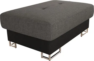 Produktbild von MIRJAN24 Polsterhocker Cotere, Moderne Sitzhocker vom Hersteller, Polstermöbel Kollektion, Metallfüße in der Farbe Silber (Farbe: Soft 011 + Lux 06)