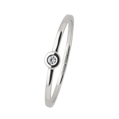 Produktbild von Xenox Damen Ring 9 Karat 375er Weißgold mit 0,02 ct Diamanten Zargenfassung - Zarge XG4052, Ringgröße (Durchmesser):52 (16.6 mm Ø)