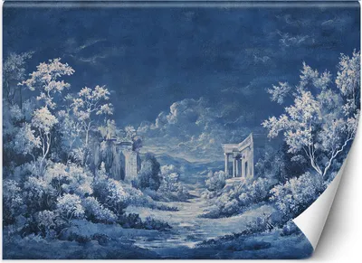 Produktbild von Vlies fototapete Blaue Landschaftsarchitektur 400x280 cm Feeby Blau inkl. Kleber einfache Montage
