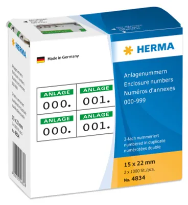 Produktbild von Anlagenummern selbstklebend 2-fach 15x22 mm Aufdruck grün