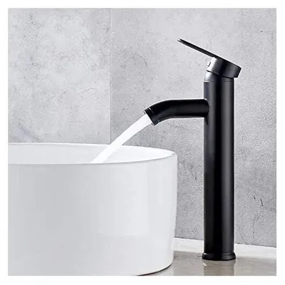 Image de Robinet de lavabo, robinet de lavabo noir, robinet de salle de bain, adapté aux diamètres intérieurs de 32 mm à 35 mm