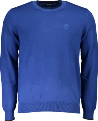Produktbild von Herren Pullover Blau: Langarmshirt aus Baumwolle mit Stickerei