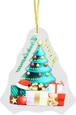 Produktbild von Winterliche Acryl-Weihnachtsbaumkugel „Frohe Weihnachten“ zum Aufhängen für den Weihnachtsbaum, mattierter Anhänger für Bäume, Fenster und Türen