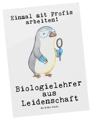 Produktbild von Mr. & Mrs. Panda Postkarte Biologielehrer Leidenschaft - Weiß - Geschenk, Biologie, Lustig, Spruch, Postkarten, Ansichtskarten, Ansichtskarte, Grußkarte, bildkarte