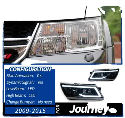 Obrázek produktu pro Světlometová jednotka, kompatibilní s Dodge JCUV Journe 2009-2016, denní svícení, bi-xenonová čočka, LED světlomet