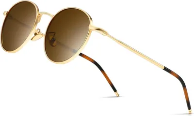 Produktbild von Polarisierte Runde Vintage Sonnenbrille Retro