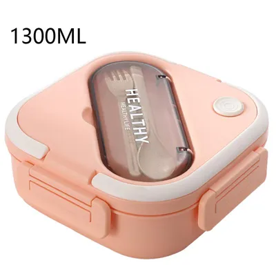 Produktbild von 1300ml Lunchbox Bento Box Brotdose Erwachsene 1300ml mit 3 FäChern für Kinder inkl. Besteck Jausenbox für Mikrowellen Und SpüLmaschinen
