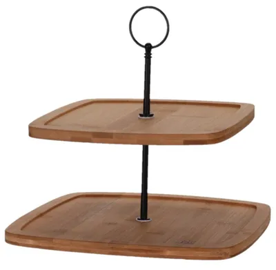 Produktbild von Excellent Houseware Etagere - 2-lagig - Bambus - 25 x 24 cm