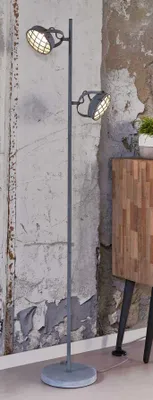 Stehleuchte GRILL LED-Leuchte mit Metallschirm in Vintage Grey
