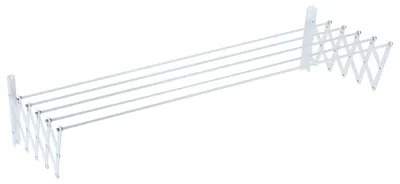 Produktbild von Sauvic 130 Cm Ausziehbarer Wäscheständer Mit Kunststoffbeschichtung Silber  Silber One Size