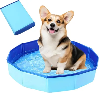Produktbild von Sonstiges Hundezubehör Faltbarer Hundepool, Hundepool für kleine Hunde, Hundepool, PVC-Hundepool, Hundepool, rutschfester Kinderpool für Hunde, Kinder