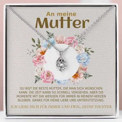 Produktbild von An meine Mutter - Halskette mit Zirkonia-Kristall für Damen - CALI_ALLURE