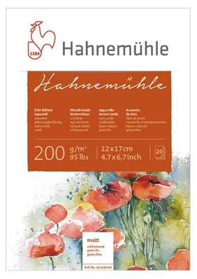 Produktbild von Hahnemühle Watercolour Block, Aquarellpapier 200 g/m², 20 Blatt - 12 x 17 cm