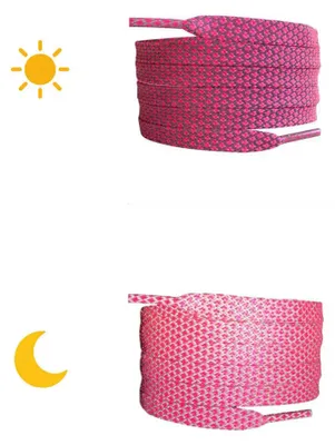 schnuersenkel reflektierend flach pink 2