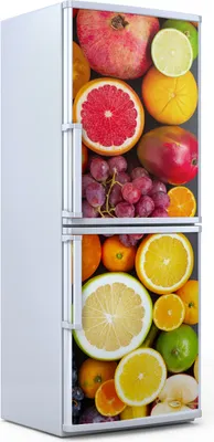 Produktbild von Kühlschrankdekoration  60x180 cm  Aufkleber auf dem Kühlschrank - Farblich Früchte