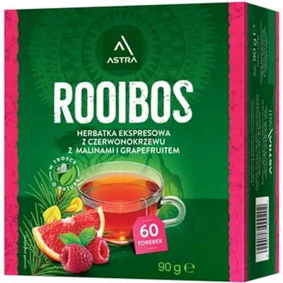Zdjęcie produktu dla ASTRA ROOIBOS z maliną i grapefruitem 60 torebek ekspresowych