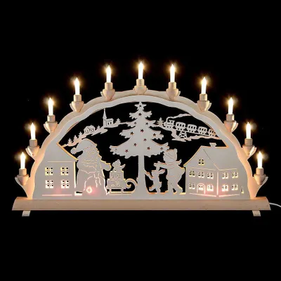 Immagine prodotto di arco 3D a doppia candela Babbo Natale (68x35 cm) di Schlick & Türk