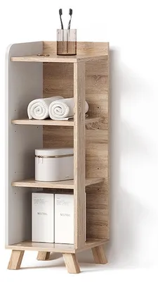Image de Armoire Midisch Livinity Marano Sonoma/Blanc 30x90cm avec 4 étagères, Model 62523