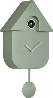 Produktbild von Karlsson - Kuckucksuhr Modern Cuckoo Metallic - Grün - 21.5x8.5x41cm