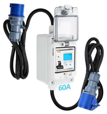 Image de Compteur d'énergie numérique portable, 230 V, 60 A, avec disjoncteur de sécurité
