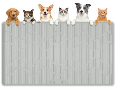 Silikon-Futtermatte 140x96 cm, extra groß, erhöhter Rand, grau