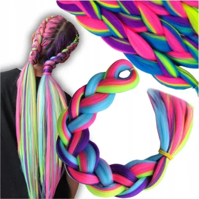 Immagine prodotto di Capelli sintetici Arcobaleno colorati Trecce Dreadlocks Highlights Treccia Twist