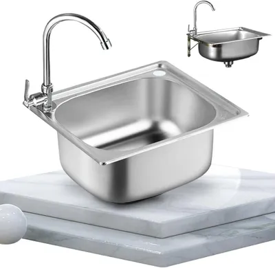 Immagine prodotto di Lavello in acciaio inossidabile piccolo, ideale per camper o cucine