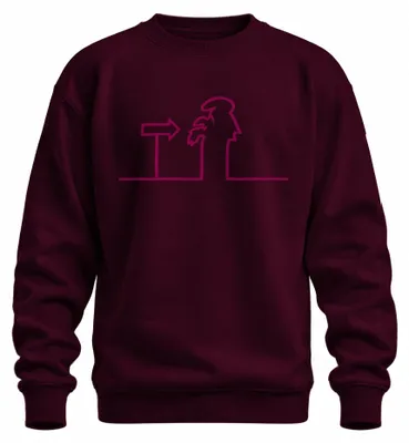 Immagine prodotto di Felpa con cappuccio "Linea Balum Osvaldo Zeichentrick Strichmännchen Cavandoli", colore bordeaux, taglia L