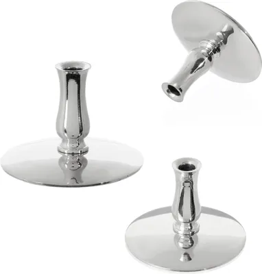 Produktbild von 3x Kerzenhalter Messing Silbern Kerzenständer Altarkerzen Ø6,7mm Hochzeit 6733
