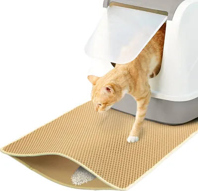 Produktbild von Katzenstreumatte SMALL · beige · Vorleger/Unterlage für Katzentoilette · ca. 60 x 45 cm