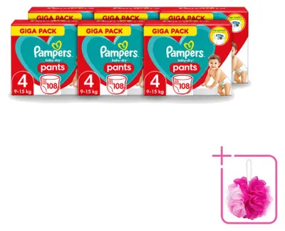 Imagen del producto de 6 pañales tipo pantalón Pampers Baby-Dry, talla 4, para bebés de 9 a 15 kg - Paquete económico - 6 unidades