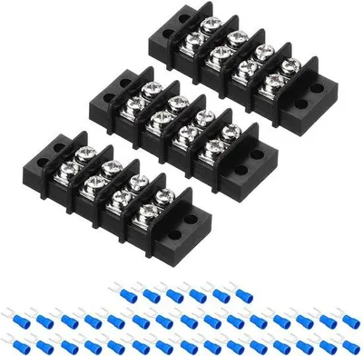 Produktbild von Elektrische Verbindungsklemmen - Vlamvertragend PA66 - 6-Positio-Klemmen - 300V 20A - Schwarz