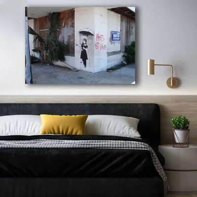 Produktbild von Wallity, 70100BANKSY009- OLM1144, Bunt, Leinwandbilder, 70 x 100 cm, 100% Leinwand