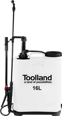 Produktbild von Toolland Staudrucksprüher 16L mit Sprühlanze und 3 Düsen, Weiß/Schwarz, 46 x 33 x 14 cm