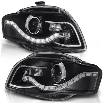 Immagine prodotto di Fari diurni a LED di design, compatibili con Audi A4 B7 (2005-2008), neri