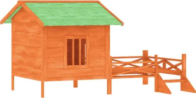 Obrázok produktu pre vidaXL Domček pre psa hnedý 159x120x88,5 cm Masívne borovicové drevo