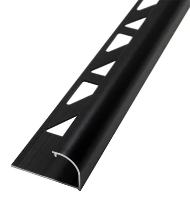 Produktbild von Dalsys Fliesenschiene Viertelkreisprofil Aluminium (eloxiert) Schwarz 2,5m x 8mm, Rundprofil Halbrundprofil