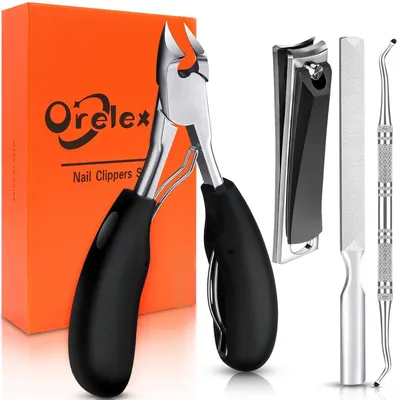 Image de Set professionnel de pinces à ongles pour pieds en acier inoxydable Pédicure 4 pièces pour ongles épais