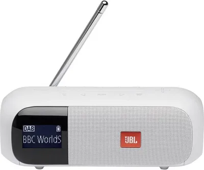 Produktbild von JBL Tuner 2 Radiorekorder in Weiß – Tragbarer Bluetooth Lautsprecher