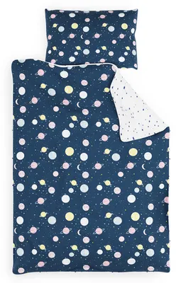 Produktbild von SLEEPWISE Kinderbettwäsche 140x200 |   2tlg. Bettwäsche Kinder mit Kissenbezug 65x65 cm | Extraweiche Mikrofaser Kinder Bettwäsche Set mit Reißverschluss | Planets
