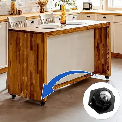 Produktbild von 8 Stück selbstklebende Möbelrollen für kleine Möbel, robuste Minirollen | 360 Grad drehbar, leise Kugelrollen für Möbel, ideal für Küchenschränke, Schubladen und Rollwagen