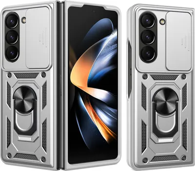 Produktbild von Hülle für Samsung Galaxy Z Fold 6 Magnetische Ring Ständer Halter Dia Kameraschutz TPU Bumper Silikon Schutzhülle Silber